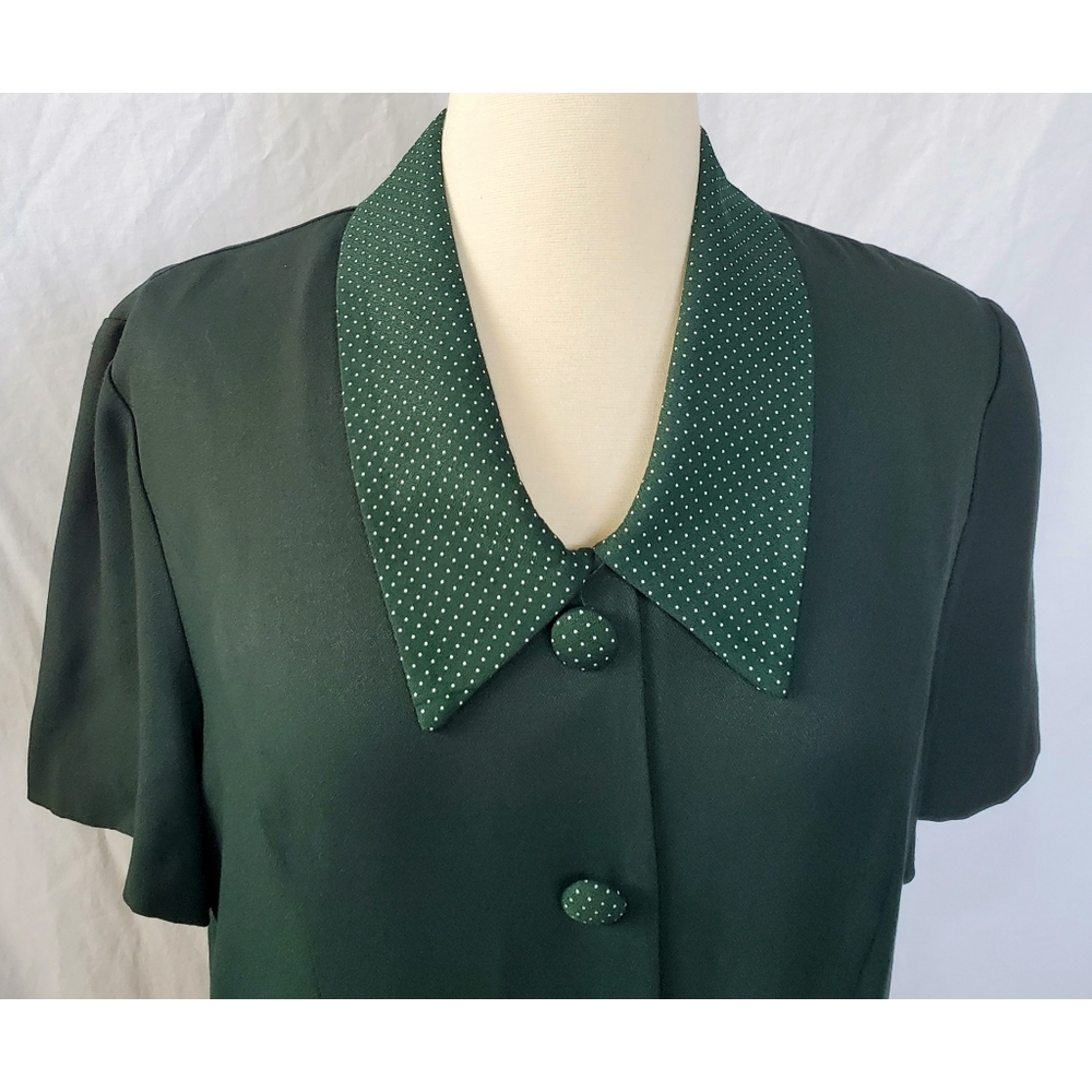 Vintage 80s Career Woman Dress Green